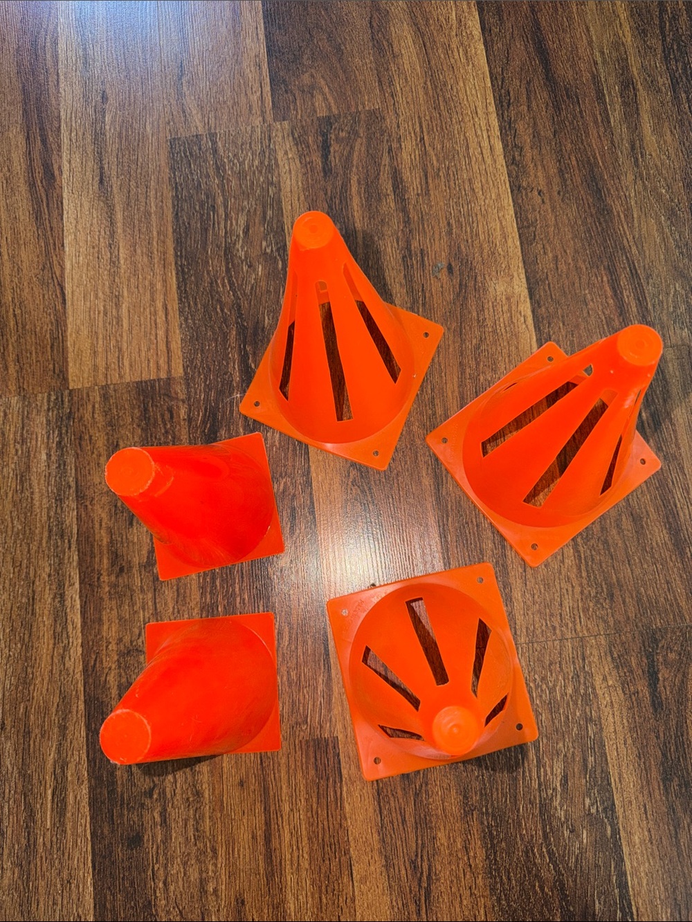 Set of 5 Bright Orange Agility Training Cones